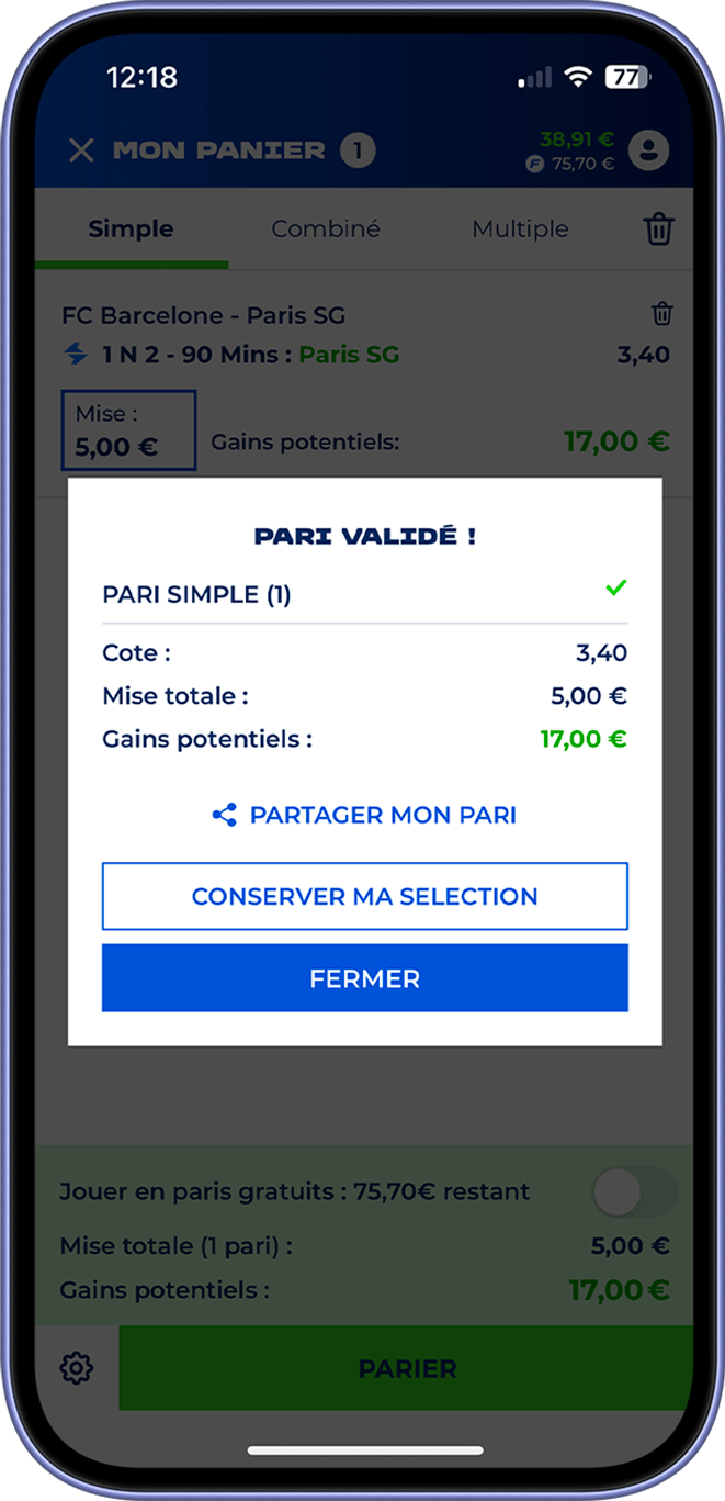 Cash Out Etape 1