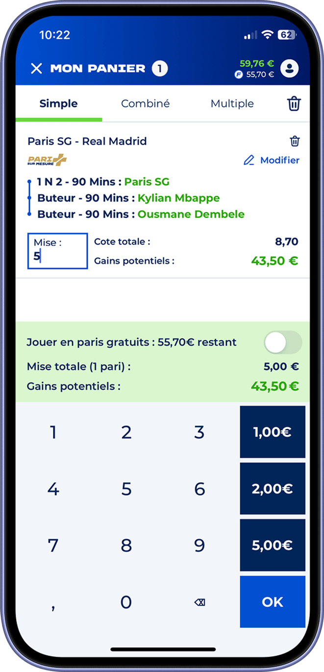 Pari sur Mesure Etape 3